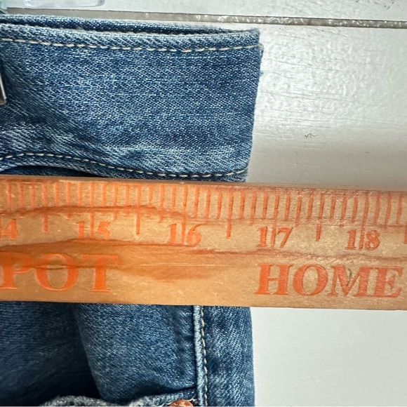 LEVIS Low Pro 30 woman Distressed blue cotton bohemian denim high rise jean - Picture 8 of 13